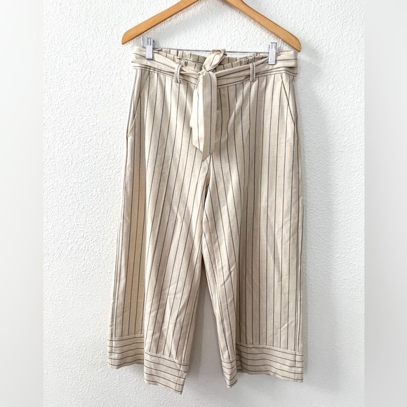 Banana Republic Blake Tie-Waist Stripe Crop Pant in size 10 - Picture 2 of 6